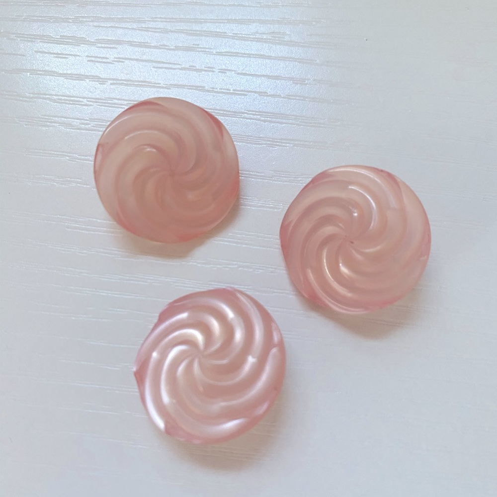 Set of 3 Vintage Pink Buttons